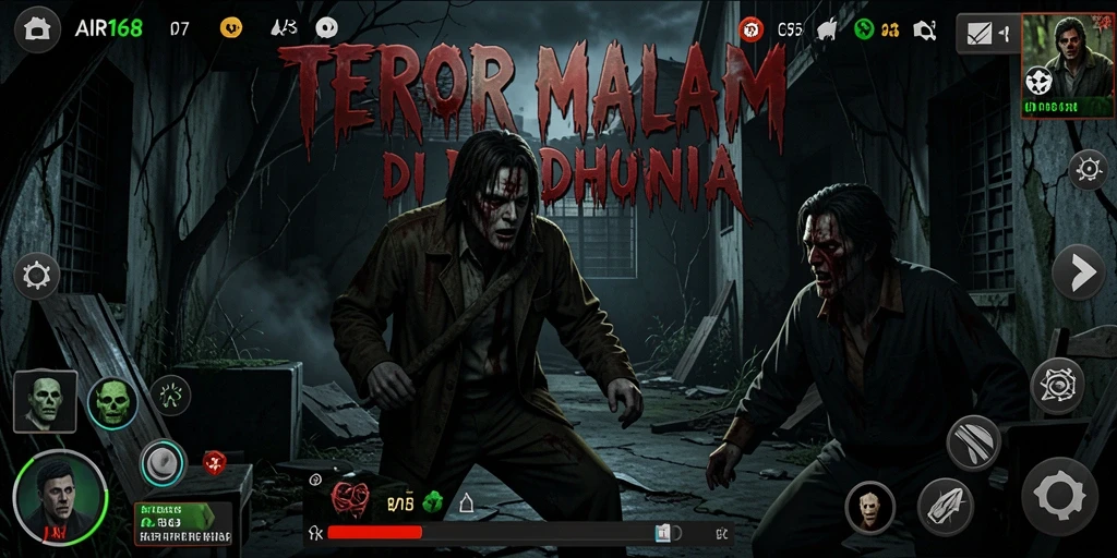 Screenshot gameplay AIR168 yang menampilkan suasana mencekam.