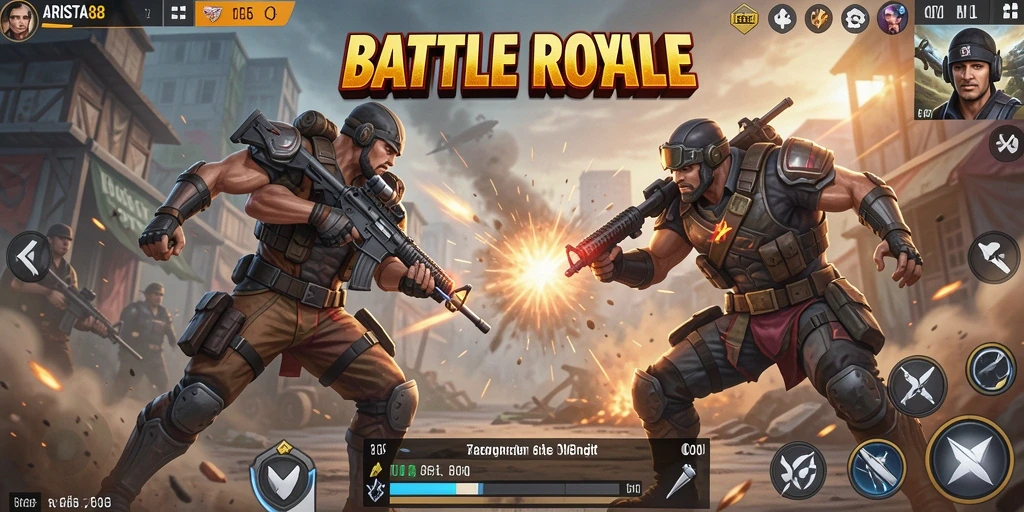 Gameplay ARISTA88 dalam pertarungan Battle Royale yang seru.