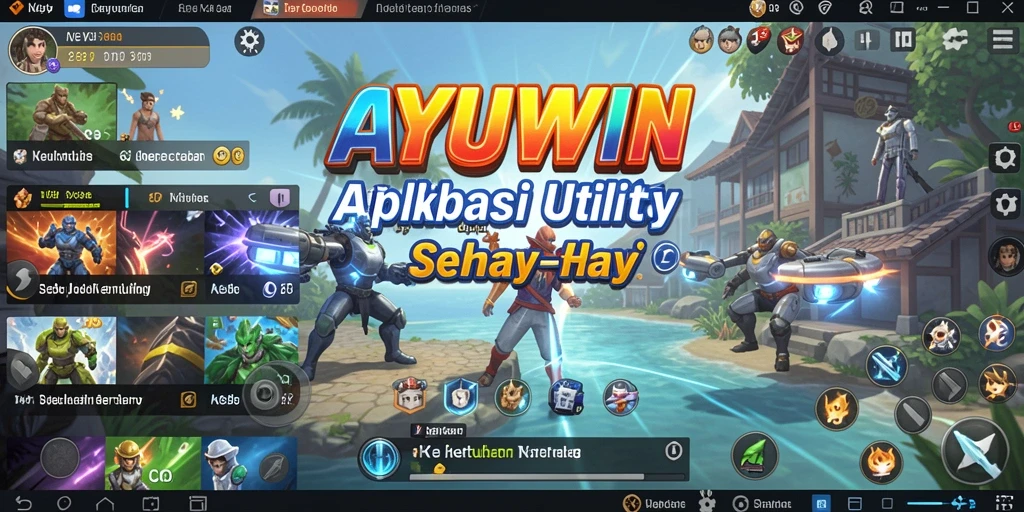 Tampilan utama AYUWIN yang menampilkan fitur-fitur aplikasinya.