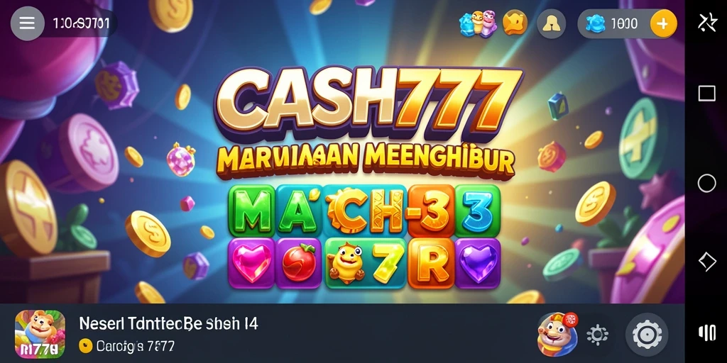Tampilan gameplay CASH777 dengan simbol berwarna cerah.