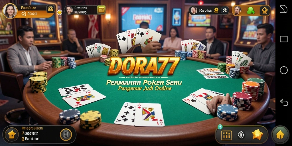 Tampilan gameplay poker yang mengasyikkan di DORA77.
