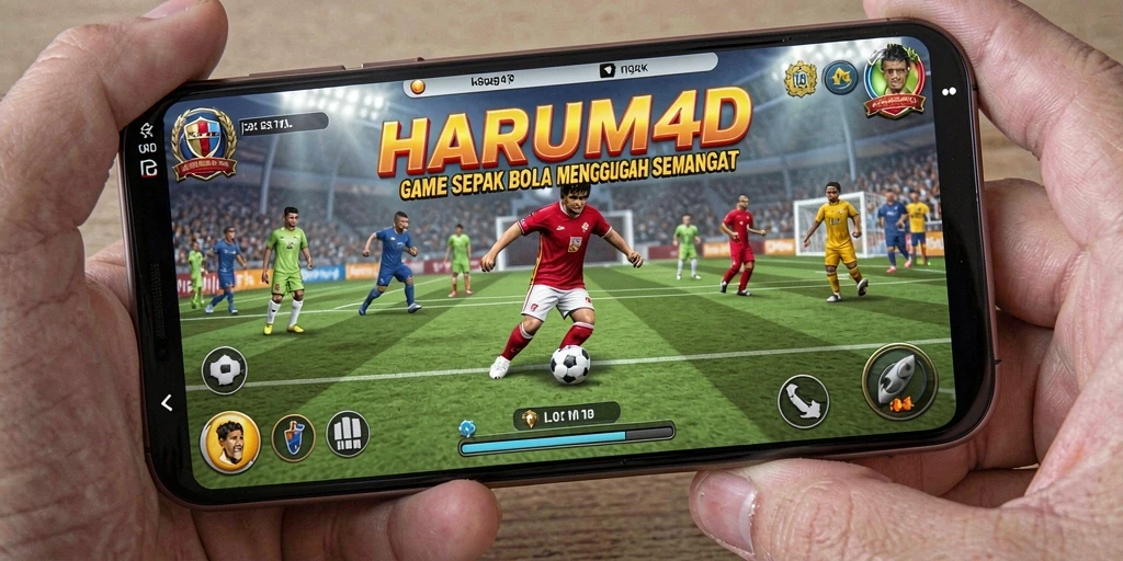Tampilan gameplay seru dalam permainan sepak bola HARUM4D.