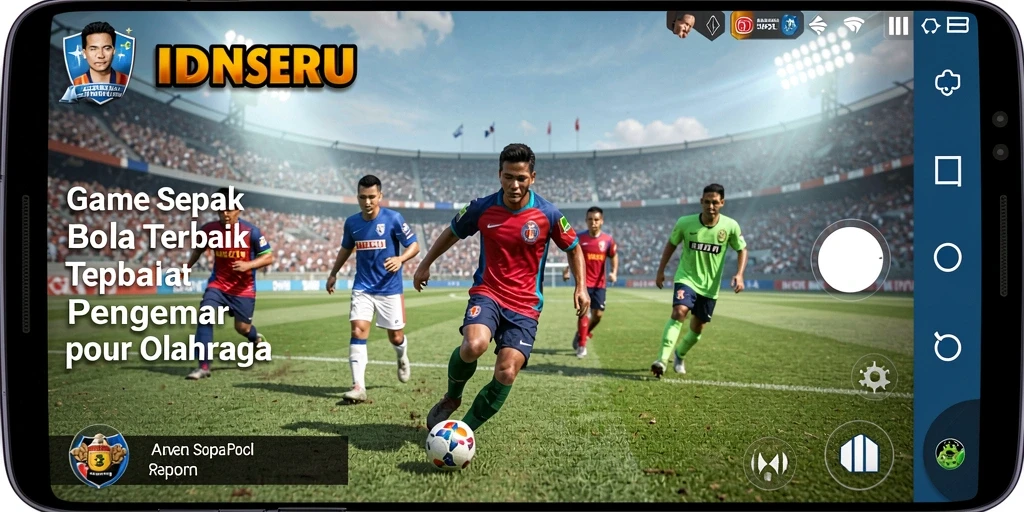 Tampilan gameplay menarik dari IDNSERU dengan aksi sepak bola yang mendebarkan.