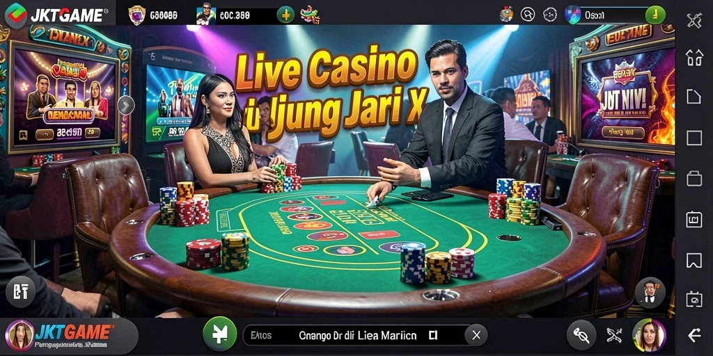 Tampilan gameplay Live Casino yang mendebarkan dan interaktif.