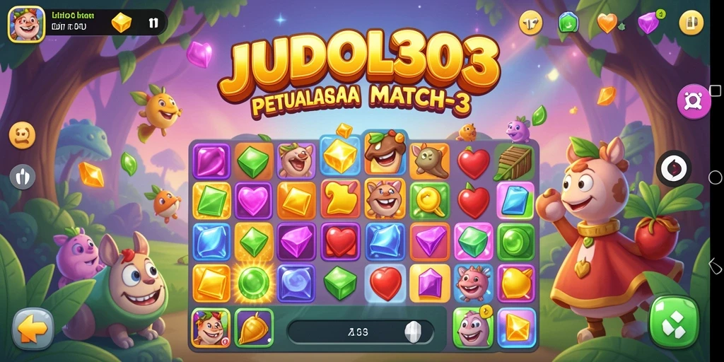 Tampilan menarik dari gameplay JUDOL303 saat mencocokkan elemen.