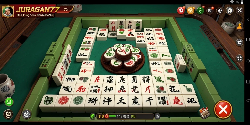 Screenshot gameplay JURAGAN77 yang menampilkan keindahan Mahjong.