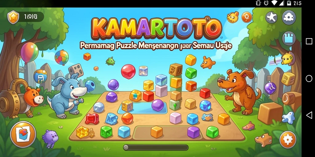 Tampilan gameplay KAMARTOTO yang seru dalam menyelesaikan Puzzle.