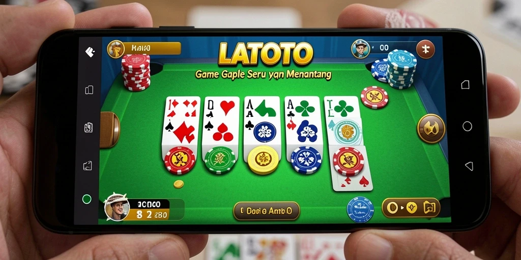 Gameplay seru LATOTO dengan kartu Gaple yang menarik.