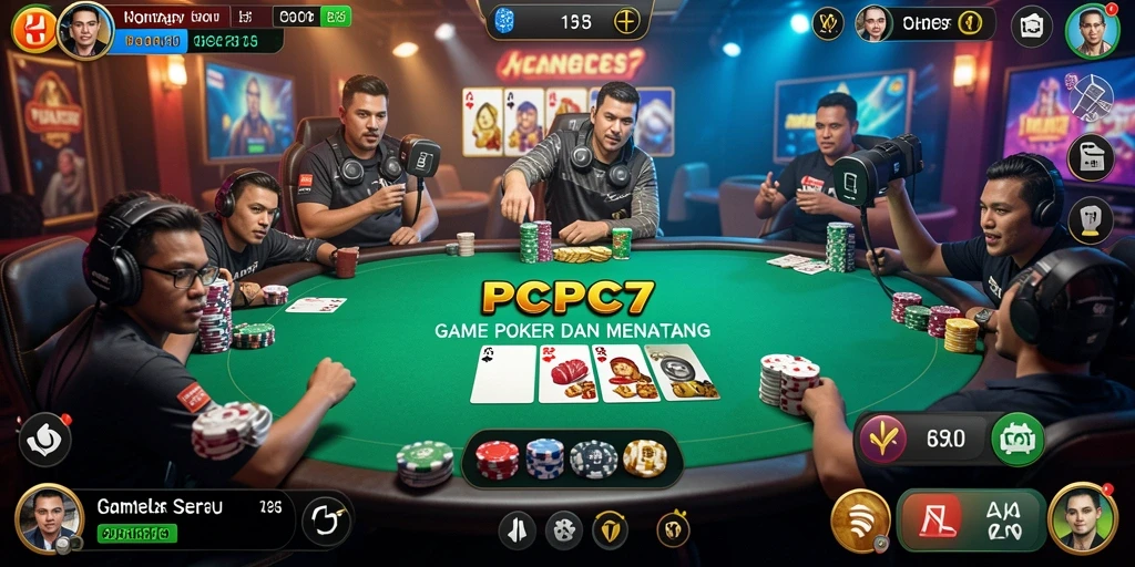 Tampilan gameplay Poker yang mengasyikkan dan interaktif.