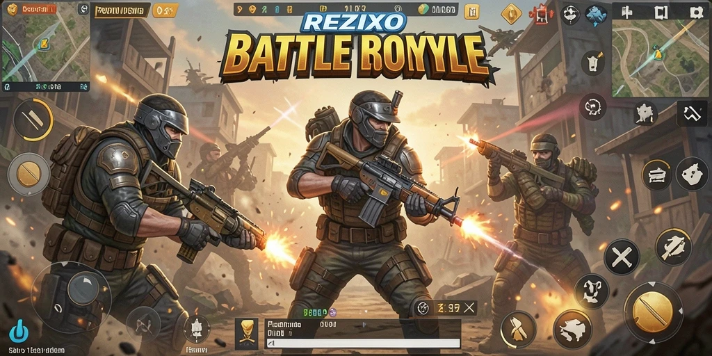 Gamplay seru di REZIXO dengan pertarungan Battle Royale yang penuh aksi.