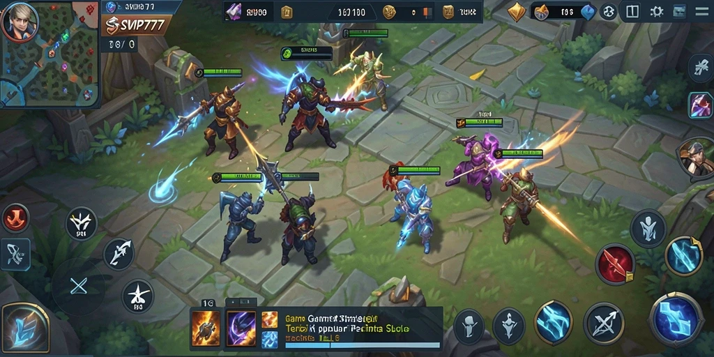 Screenshot gameplay SVIP777 yang menampilkan pertempuran strategis.