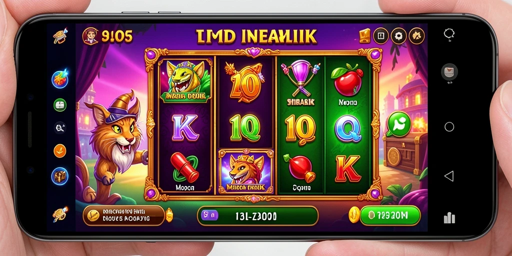 Tampilan gameplay Slot T6 dengan gulungan yang berputar.